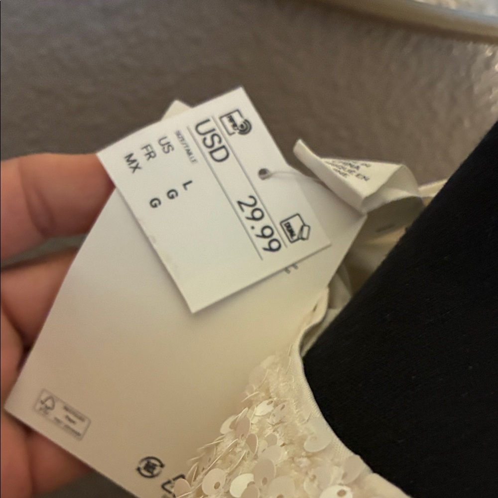 NWT H&M Cream Sequin Cape Jacket - Picture 2 of 7